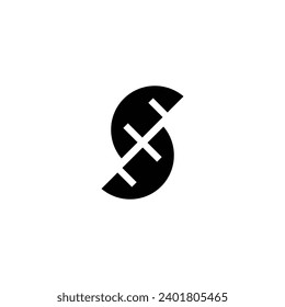 Letter m and w, letter s circle line geometric symbol simple logo vector