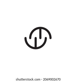 
letter M and w simple semicircle logo vector