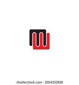 
letter M and W simple symbol box vector logo