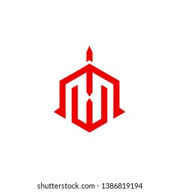 Letter M W Spartan Logo Template