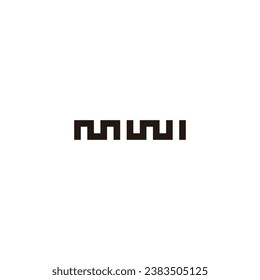 Letter m W I square geometric symbol simple logo vector