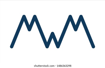 Letter M and W Vector logo.
