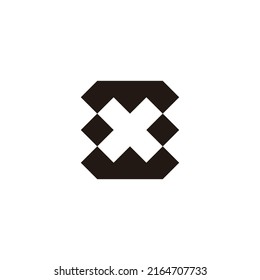 Letter M and W, letter X geometric symbol simple logo vector