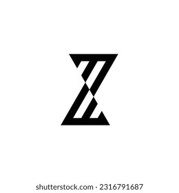 Letter M and W, letter Z  geometric symbol simple logo vector