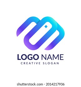 letter M wallet logo icon design template elements.
