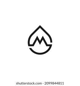 Letter M water drop logo design vector illustration