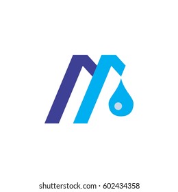 letter m with water drop logo
