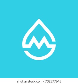 Letter M water drop logo 