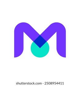 Letter M water drop overlapping logo design
