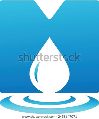 Letter M with Water Drop Template
