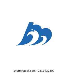 Konzept des Creative Logos für Buchstaben M und Welle