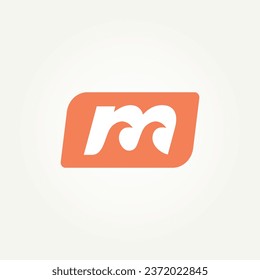 letter M wave line art logo template vector illustration design