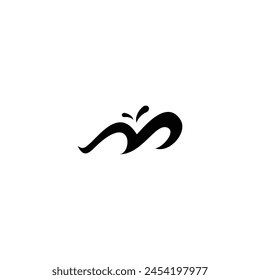 letter M waves simple vector logo symbol