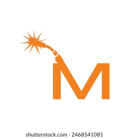 Letter M Welding logo icon vector template.eps