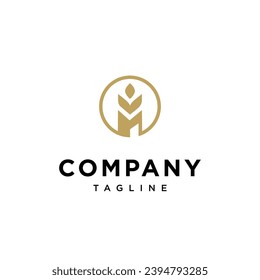 Letter M Wheat Logo icon vector template.eps