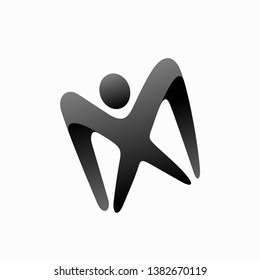Letter M which forms the human vector