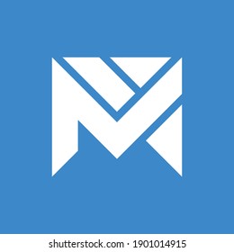 Letra M concepto de vector azul blanco