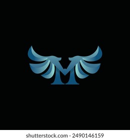 Letter M Wing Fly Geometric Business Creative Design Template Logo