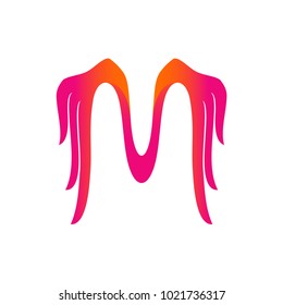 Letter M With Wing Logo