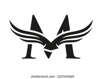 Letter M Wing Logo Design Initial Stock Vector (Royalty Free ...