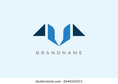 Letter M with wing logo design vector template.
