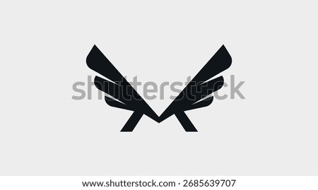 Letter m wings logo design. Elegant luxury fashion cosmetics M logotype.