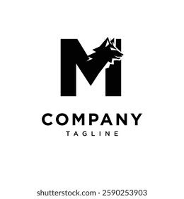 Letter M Wolf Logo Icon Vector
