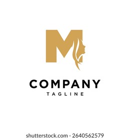 Letter M Woman Logo Icon Vector