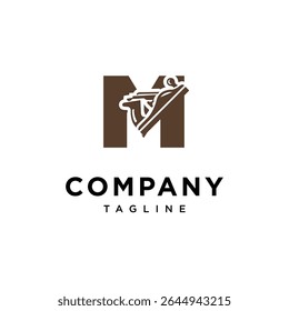 Letter M Wood Planer Logo Icon Vector