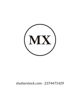 Letra m x símbolo geométrico simple vector logotipo