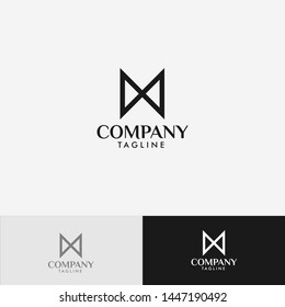 Letter M and X logo design concept Abstract sign constructed from check marks. Vector elements template icon.