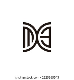Letter m X number 3 curve geometric symbol simple logo vector