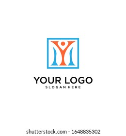 LETTER M AND Y LOGO VECTOR GRAPHIC DESIGN