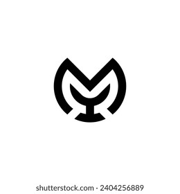 Letter M and Y modern geometric symbol simple logo vector