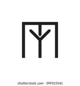 letter M and Y monogram square shape logo black