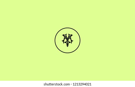 LETTER M AND Y SIGNATURE LOGO WITH CIRCLE FRAME FOR ILLUSTRATION OR LOGO DESIGN USE