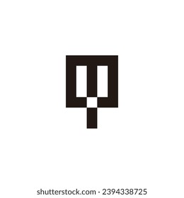 Letter m Y squares geometric symbol simple logo vector