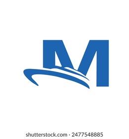 Letter M Yacht logo icon vector template.eps