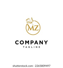 
Letter M Z Dog template icon logo