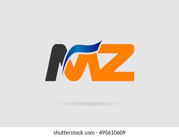 Letter m and z logo vector
