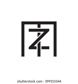 letter M and Z monogram square shape logo black