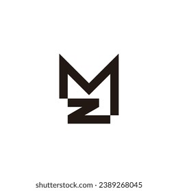 Letter M and z square geometric symbol simple logo vector