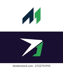 Letter M1 Arrow Simple Logo