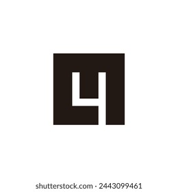 letter m4 stripes square simple logo vector 