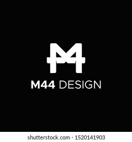 Letter M44 logo design unique