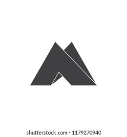 letter ma 3d flat geometric logo vector