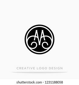letter MA circle logo design vector template