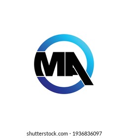 Letter MA circle logo design vector