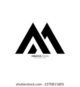 Letter Am or Ma creative initial stylish abstract monogram log