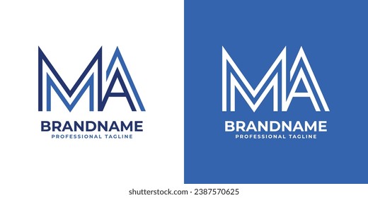 Logotipo de Monograma de la línea MA, adecuado para negocios con las iniciales MA o AM.